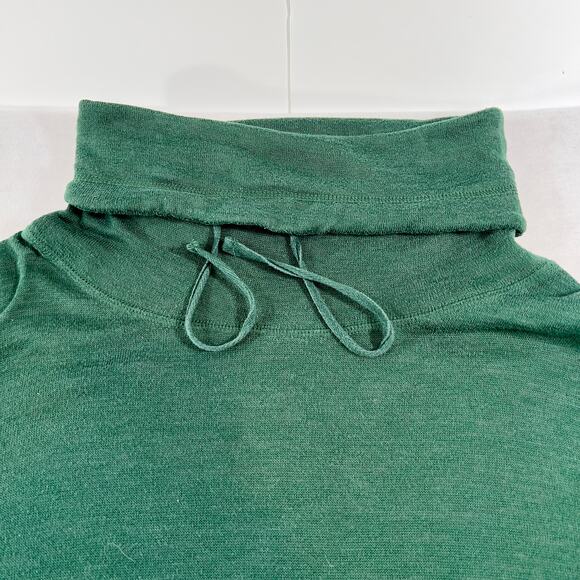 Cloud Chaser Hoodie Turtle Neck Woman M Hunter Green Long Sleeve Drawstring Neck - Picture 3 of 13